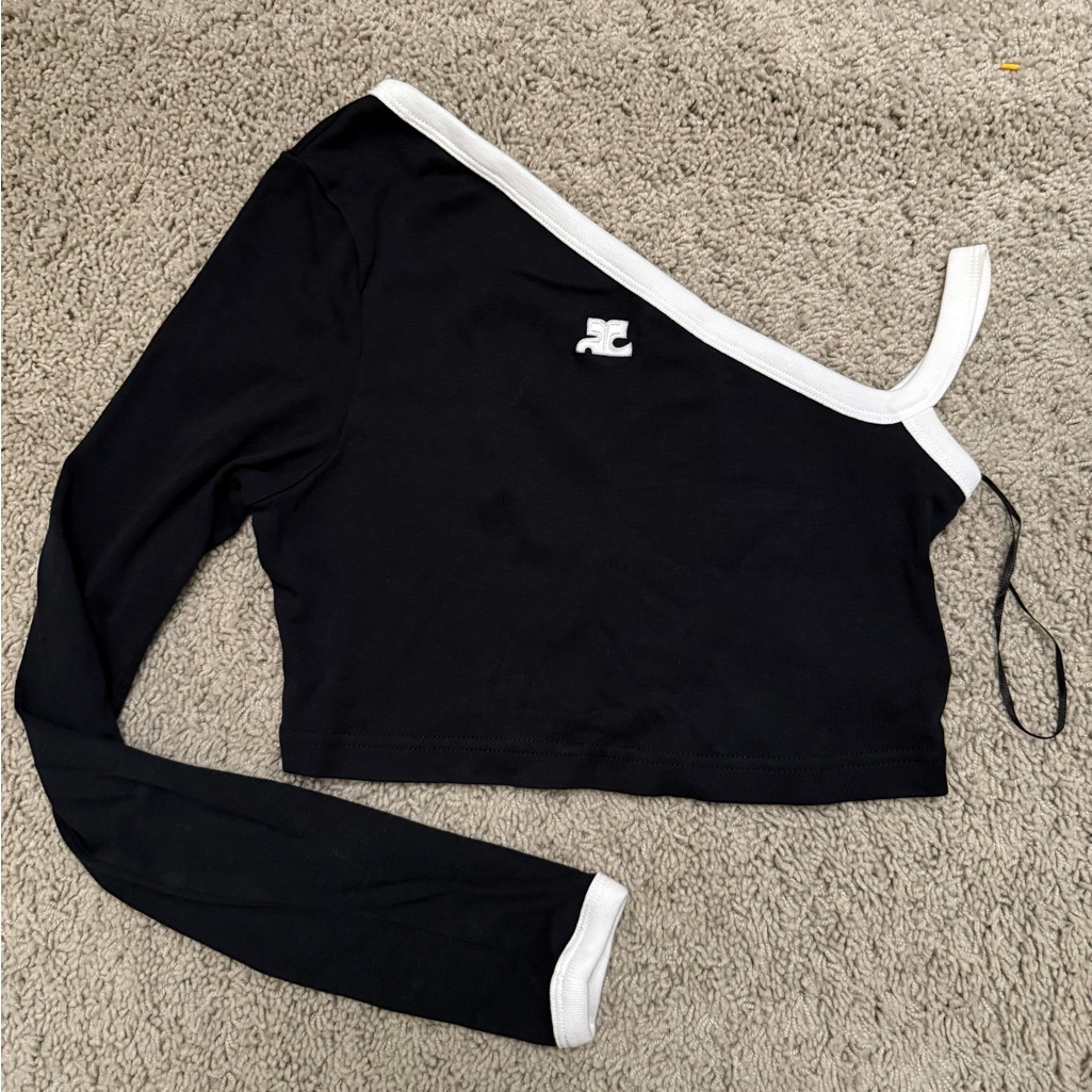 Courrges One-Shoulder Knit Crop Top